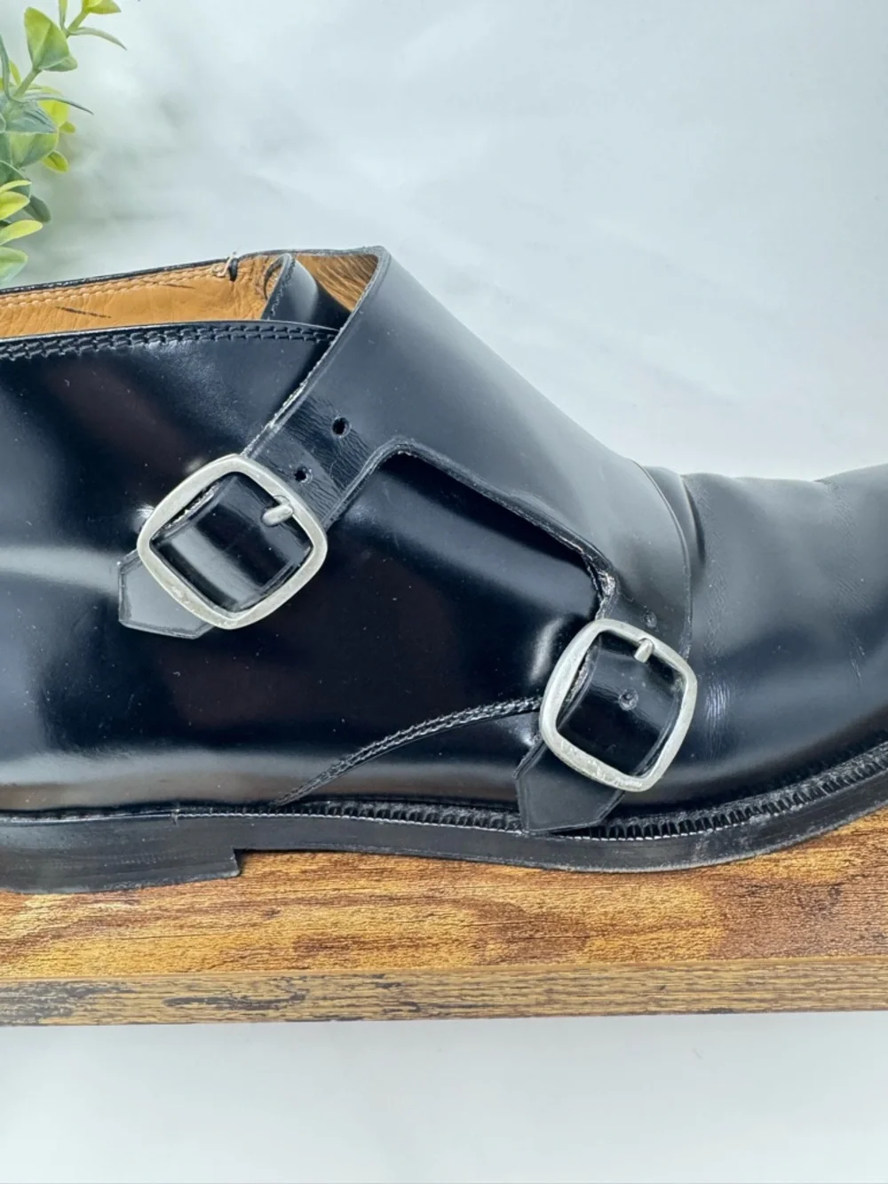 Jimmy Choo Men's Black Double Monk Strap‎ Leather Shoes Size 42 Italian USA 9